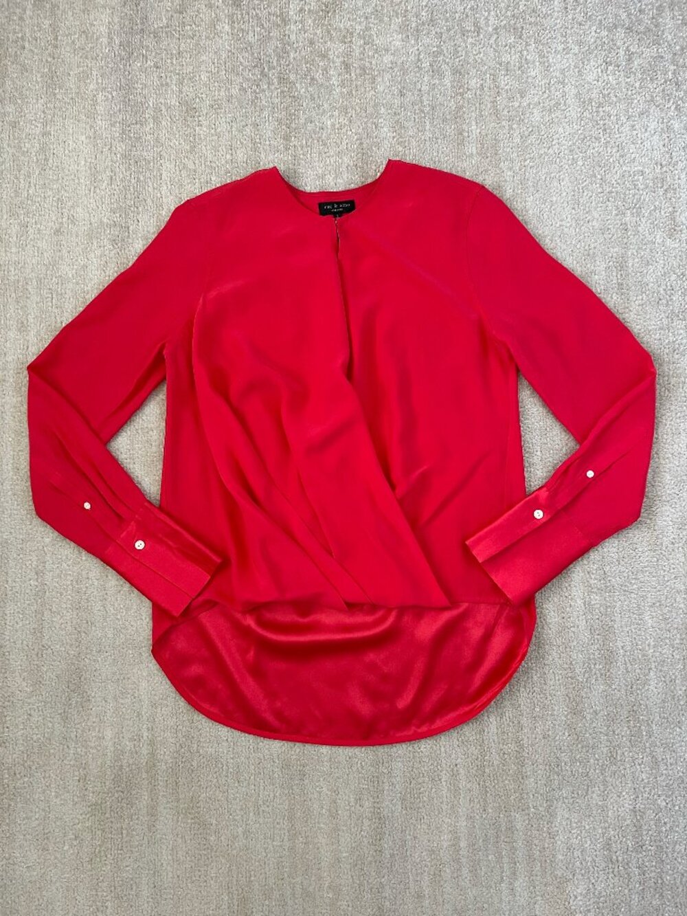 Rag & Bone Victor Silk Long Sleeve Hilo Blouse Top S